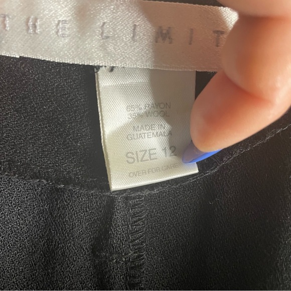 THE LIMITED 35%Wool 65%Rayon Wide Leg Pant - Black SZ/12 - Picture 8 of 12